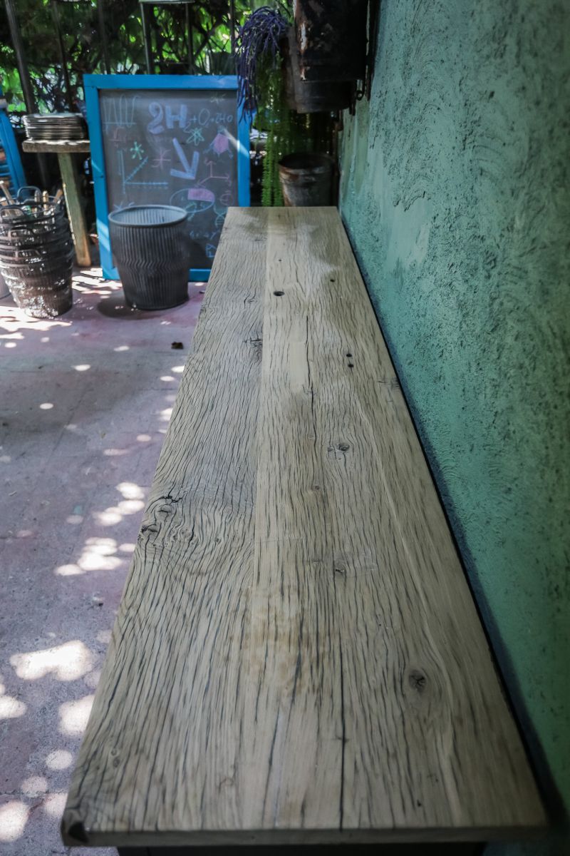 enfilade industrielle 12 compartiments atelier militaire plateau vieux chene massif – Image 12