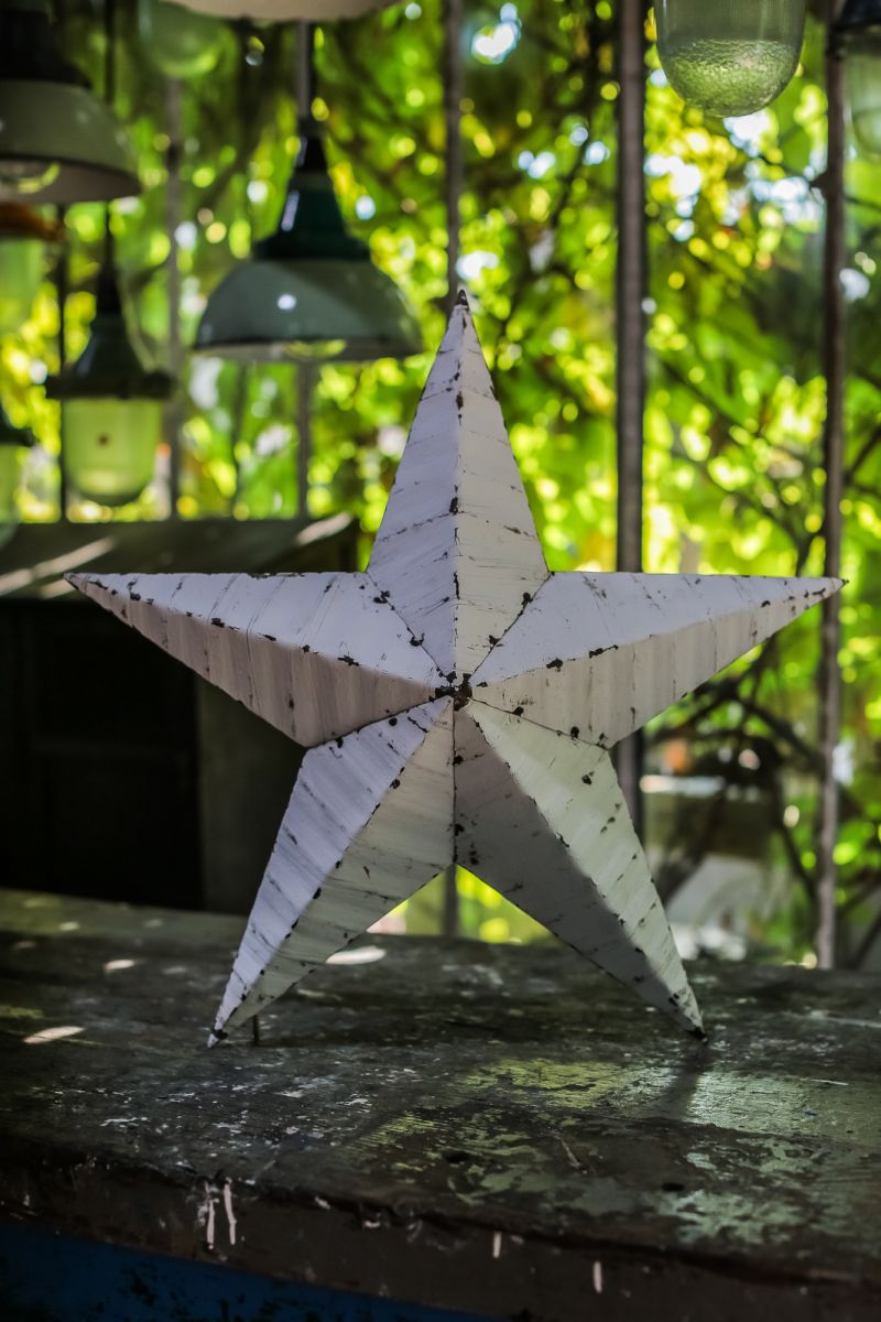 etoile de grange Amish zinc blanche modele 60 cm – Image 2