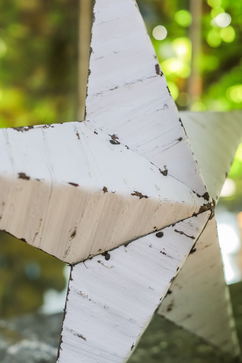 etoile de grange Amish zinc blanche modele 60 cm – Image 8