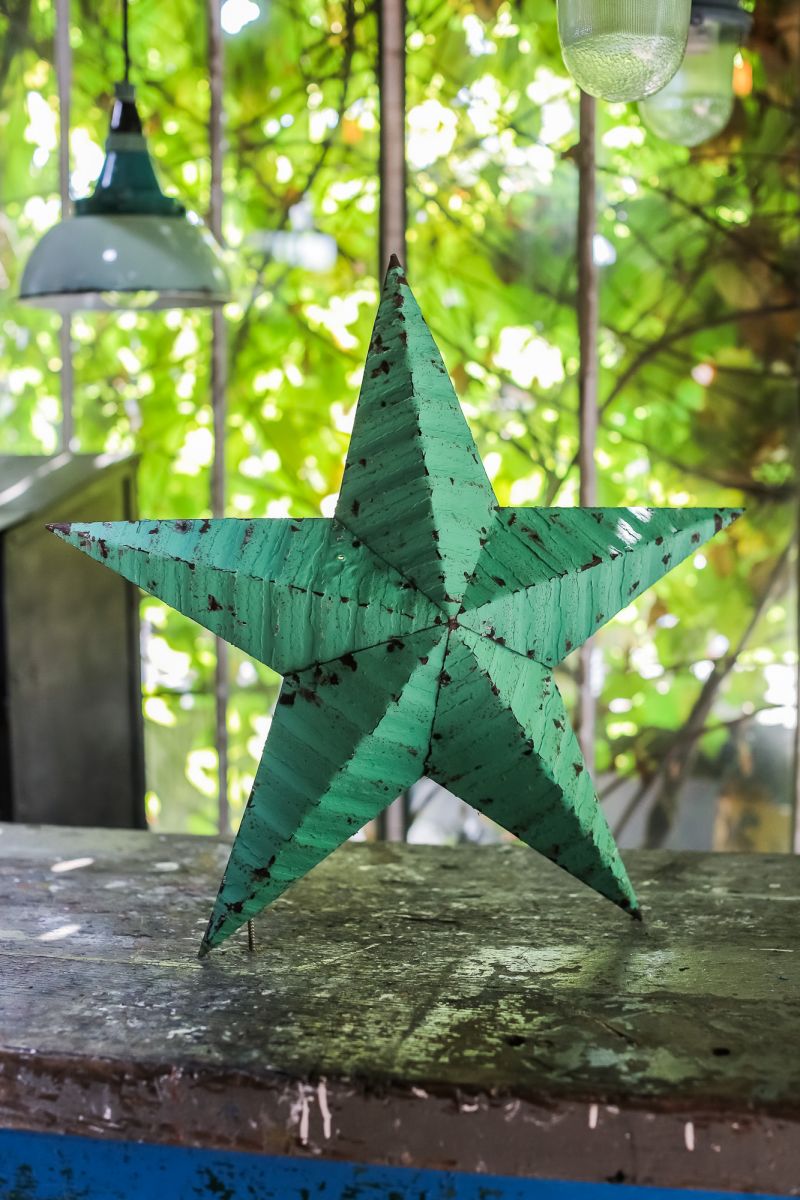etoile de grange Amish zinc verte modele 60 cm – Image 2