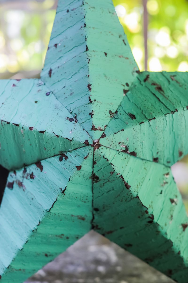 etoile de grange Amish zinc verte modele 60 cm – Image 3