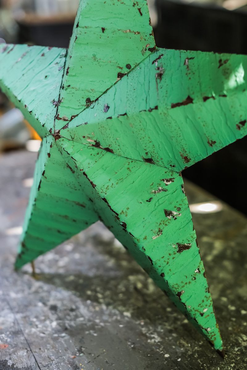 etoile de grange Amish zinc verte modele 60 cm – Image 6