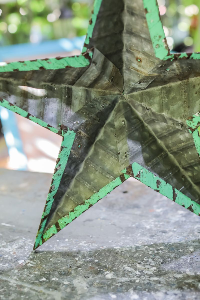 etoile de grange Amish zinc verte modele 60 cm – Image 8