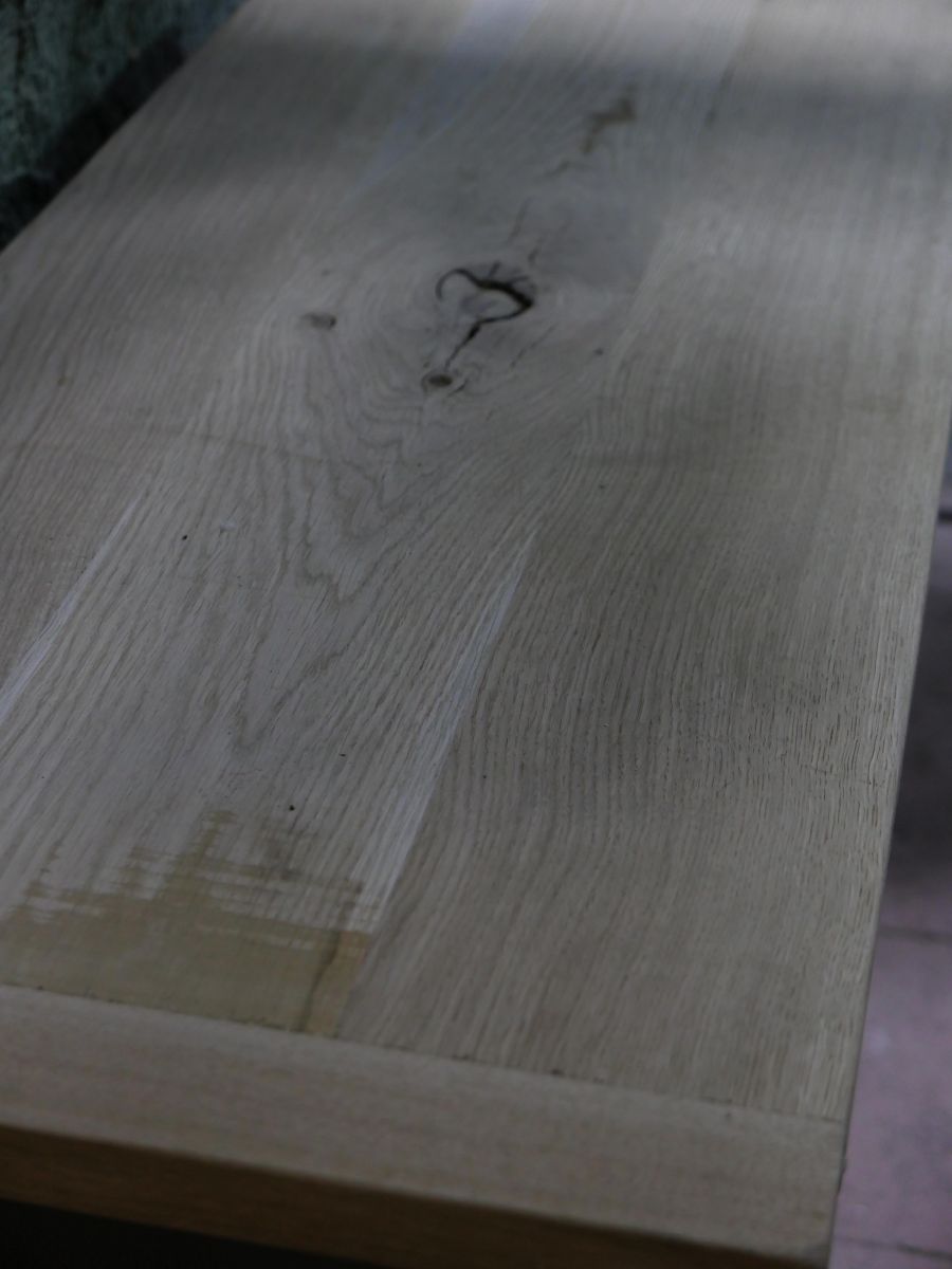 enfilade industrielle 9 compartiments atelier militaire plateau vieux chene massif – Image 7