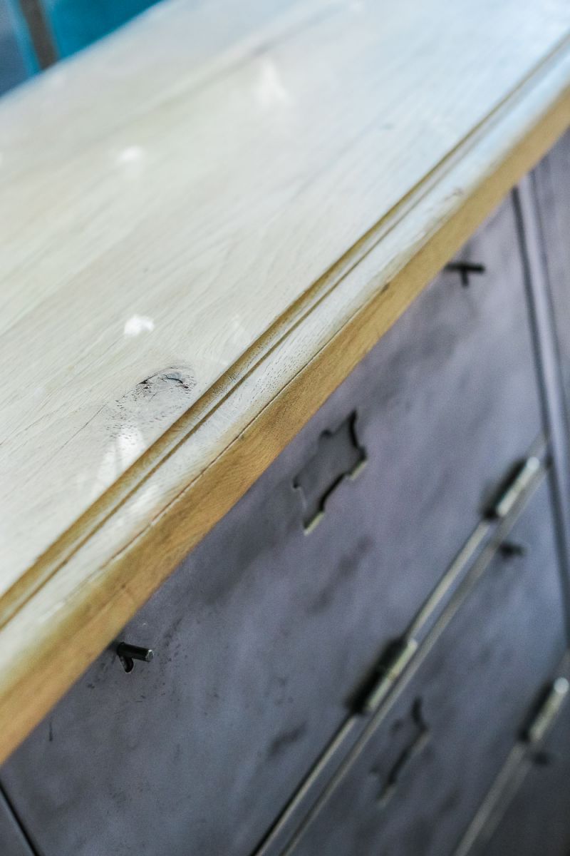 enfilade industrielle 9 compartiments atelier militaire plateau vieux chene massif – Image 12