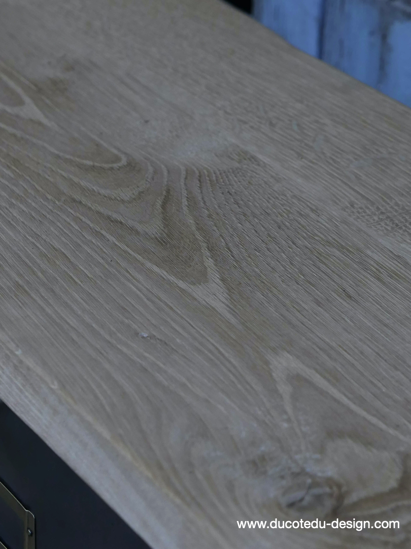 meuble console 12 casiers industriel clapet Roneo plateau chene massif – Image 11