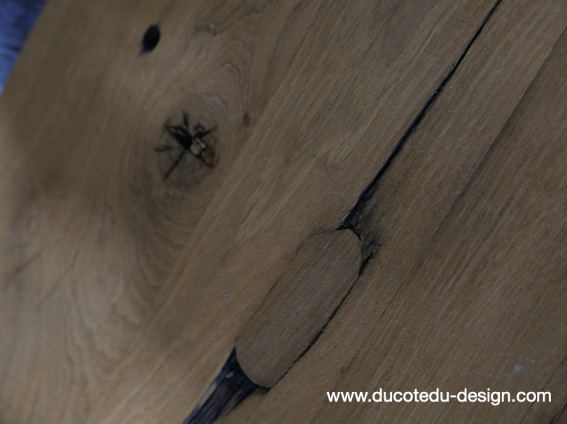 enfilade industrielle 12 compartiments atelier militaire plateau vieux chene massif – Image 18