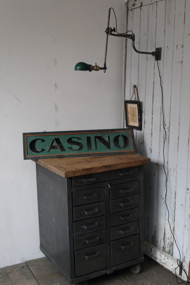 etabli d'atelier industriel metal 11 tiroirs plateau bois massif – Image 2