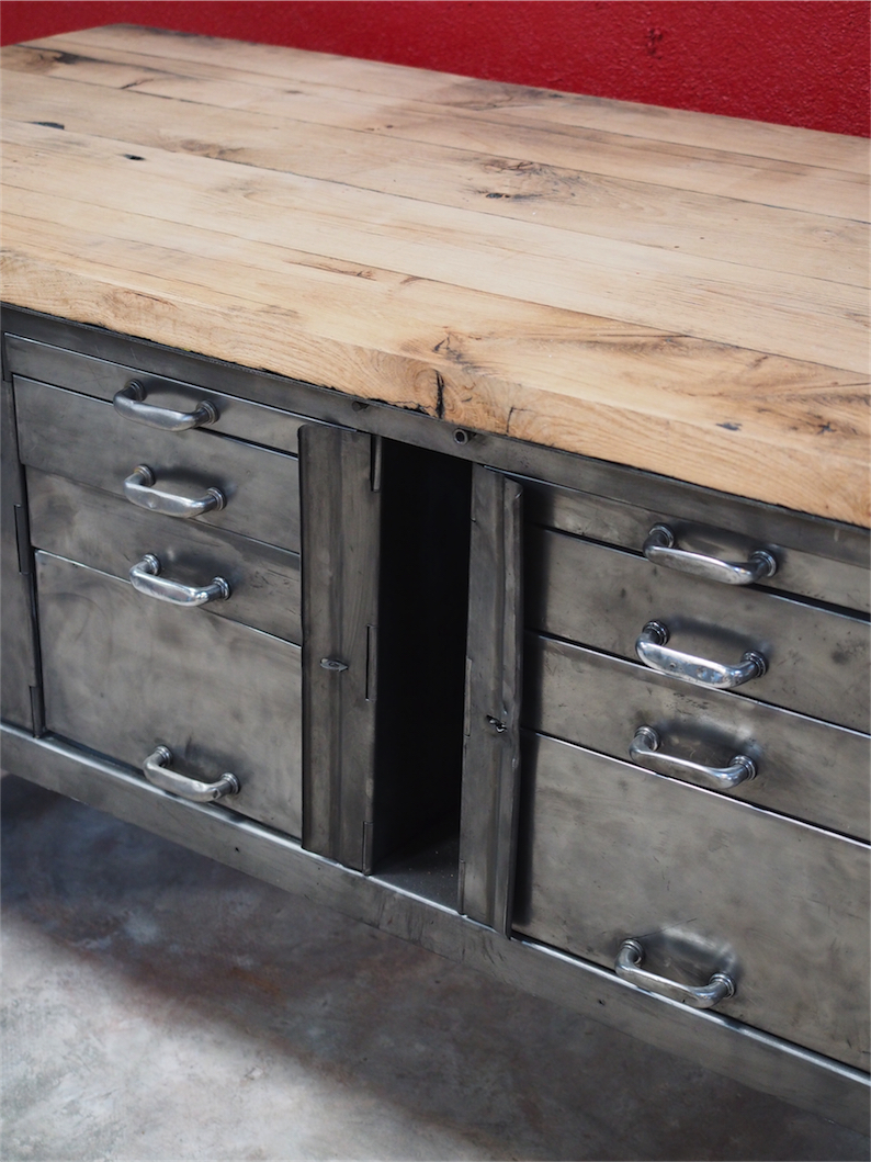 grand etabli bureau console industriel biguet atelier Renault – Image 16