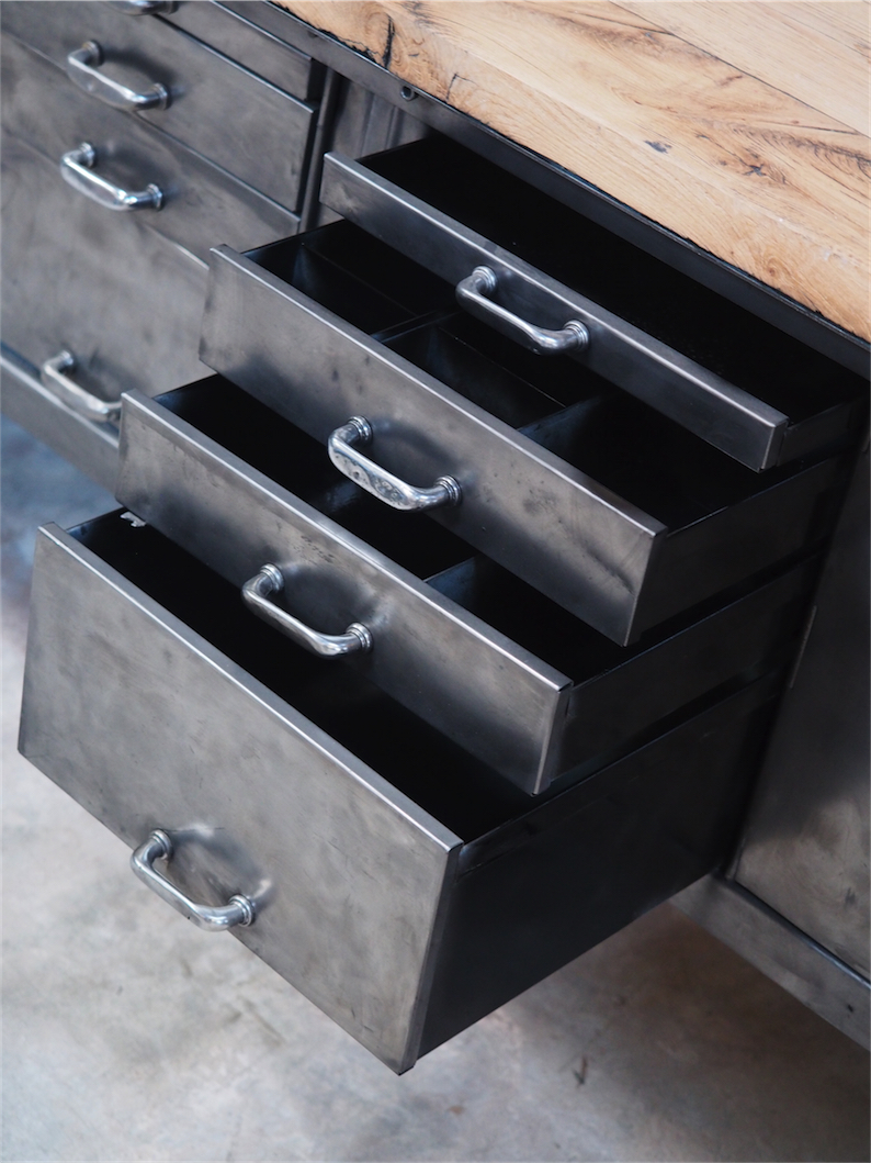 grand etabli bureau console industriel biguet atelier Renault – Image 15