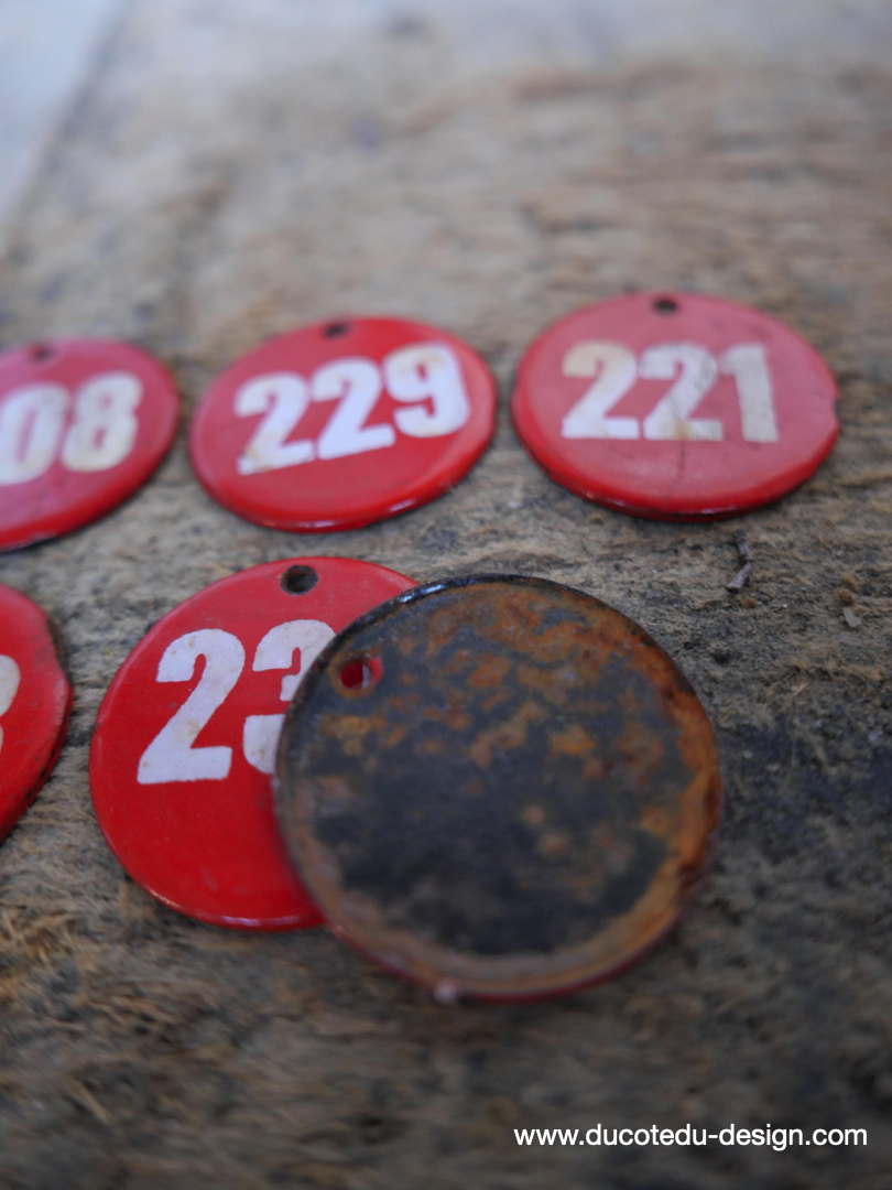 lot de 6 pieces - numero emaillé pour meuble metier stock vintage / lot 3 – Image 5