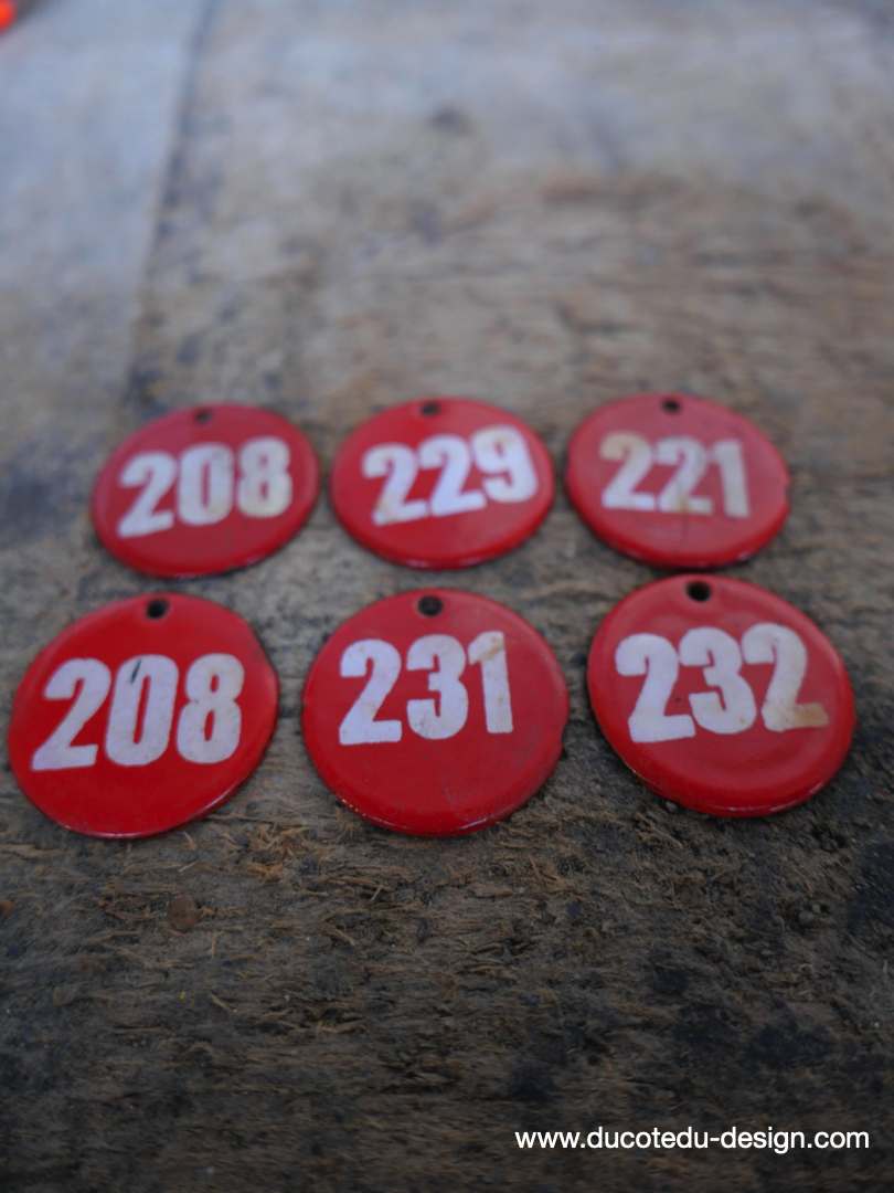 lot de 6 pieces - numero emaillé pour meuble metier stock vintage / lot 3 – Image 4