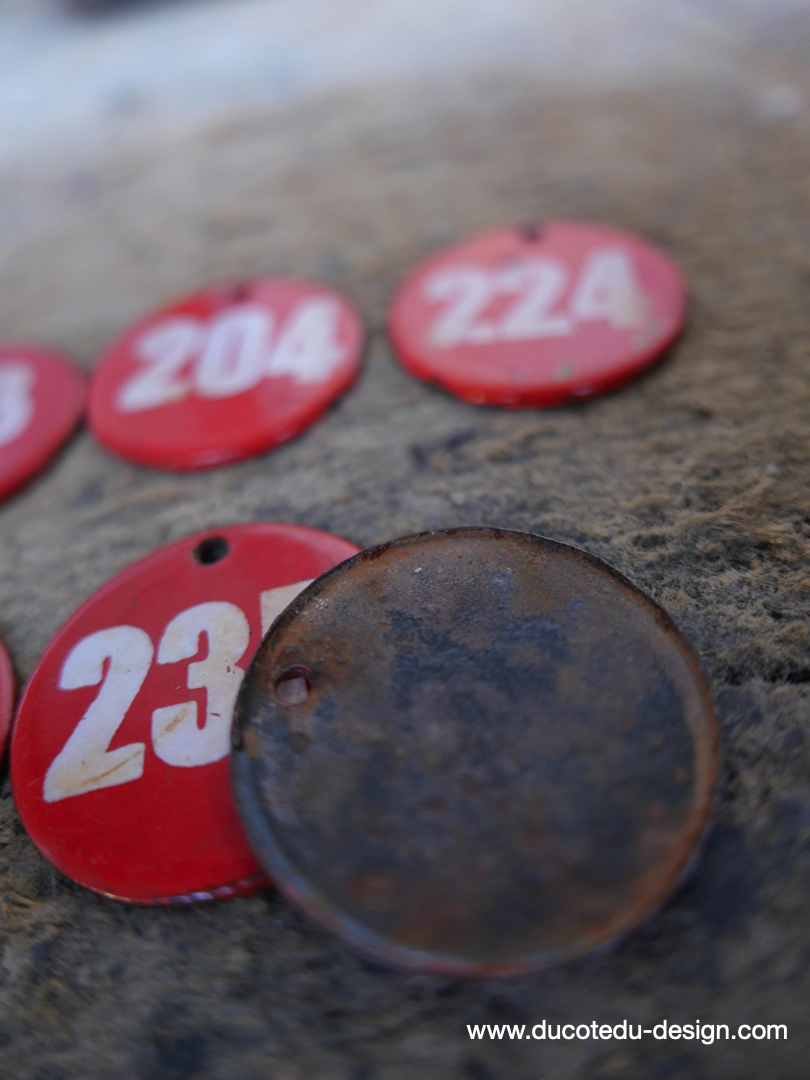 lot de 6 pieces - numero emaillé pour meuble metier stock vintage / lot 2 – Image 4