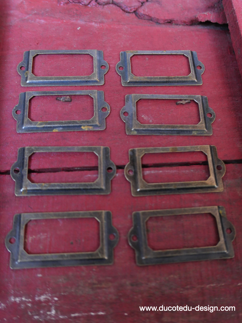 lot de 8 porte etiquette pour meuble metier stock vintage – Image 2