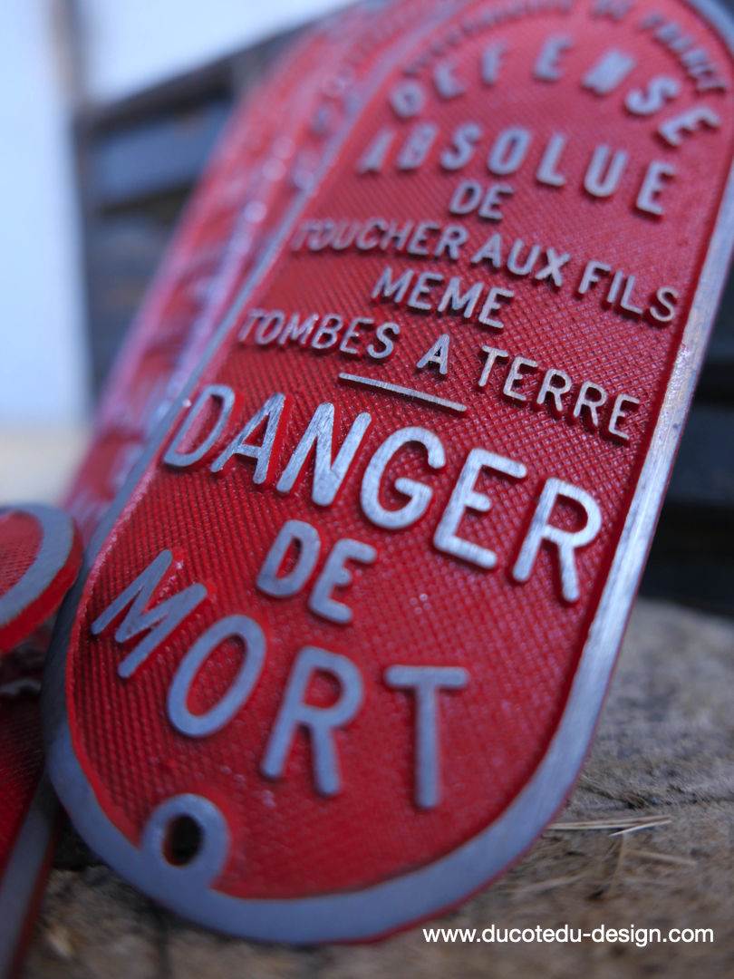 Plaque alu danger de mort. eletricite de france EDF – Image 4
