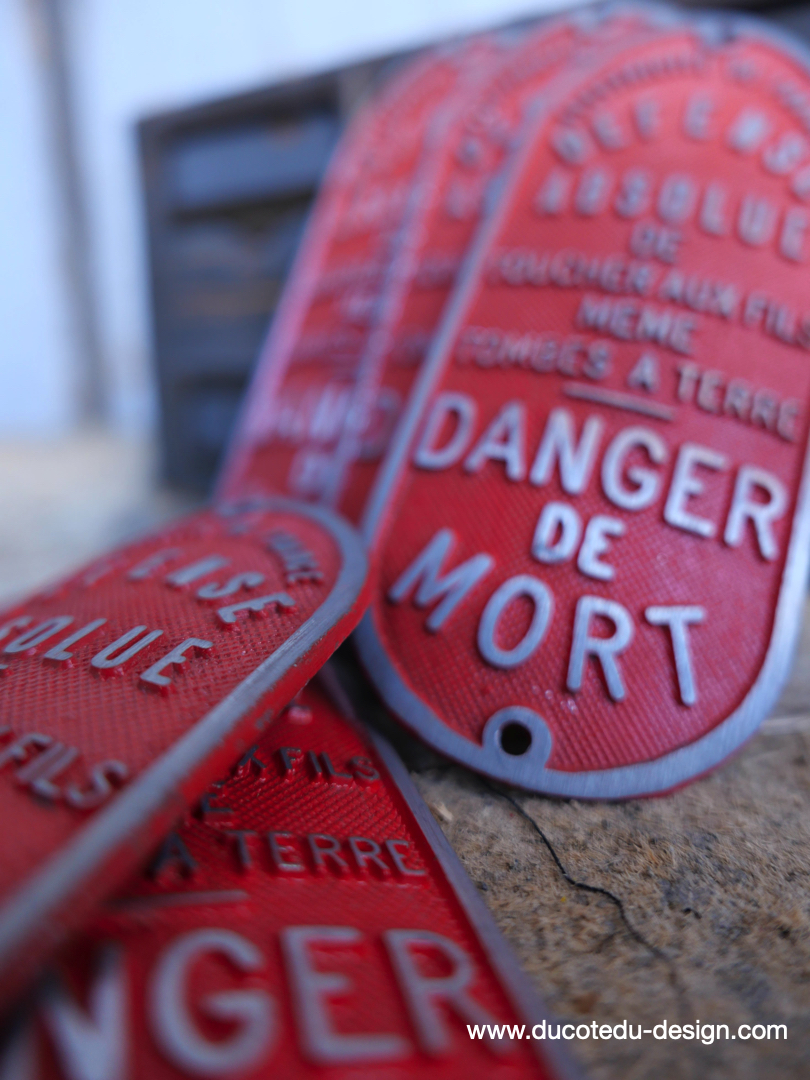 Plaque alu danger de mort. eletricite de france EDF – Image 3