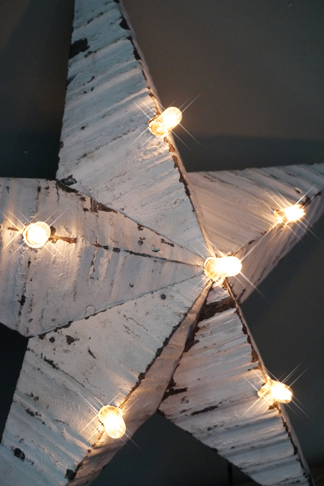 etoile de grange lumineuse Amish zinc blanche grand modele – Image 4