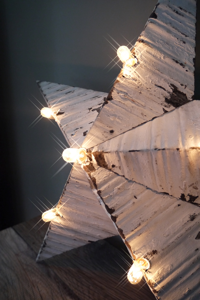 etoile de grange lumineuse Amish zinc blanche grand modele – Image 7