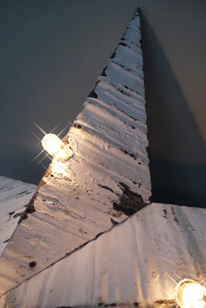 etoile de grange lumineuse Amish zinc blanche grand modele – Image 8