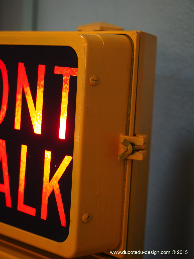 New York feu dont walk americain vintage USA jaune d'origine – Image 6