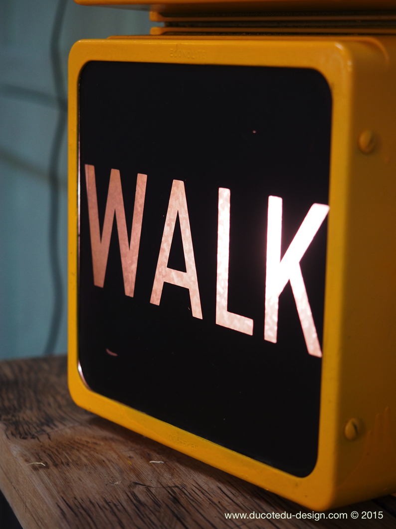 New York feu dont walk americain vintage USA jaune d'origine – Image 8