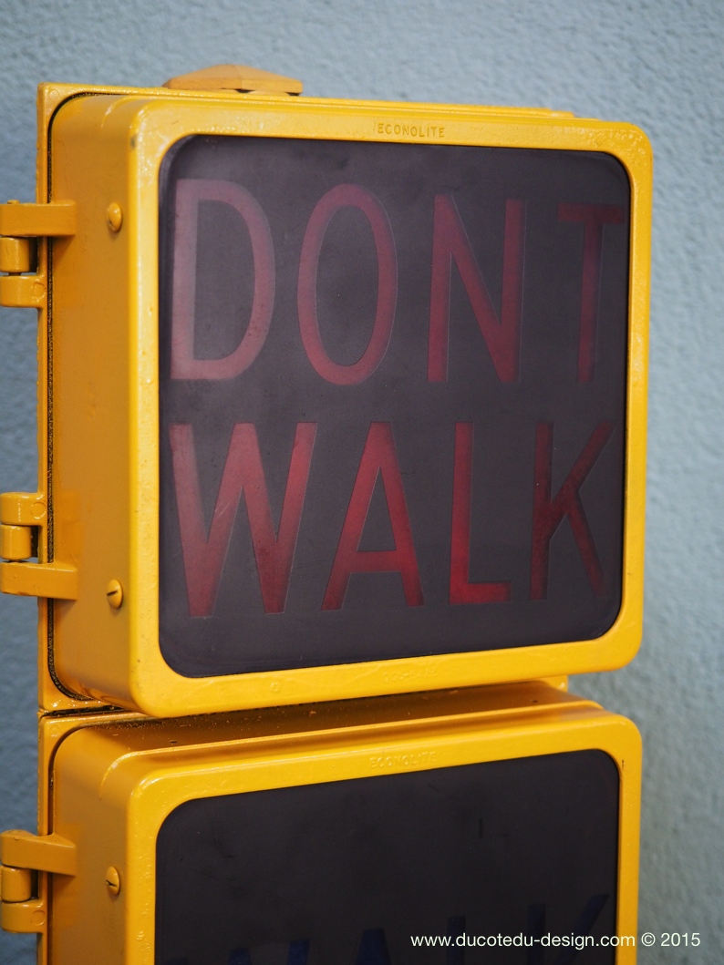 New York feu dont walk americain vintage USA jaune d'origine – Image 13