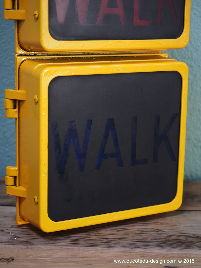 New York feu dont walk americain vintage USA jaune d'origine – Image 14