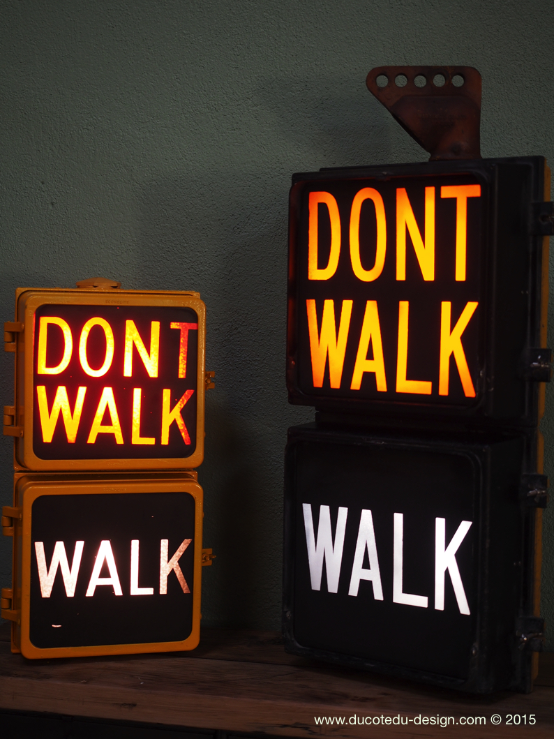 New York feu dont walk americain vintage USA jaune d'origine – Image 12