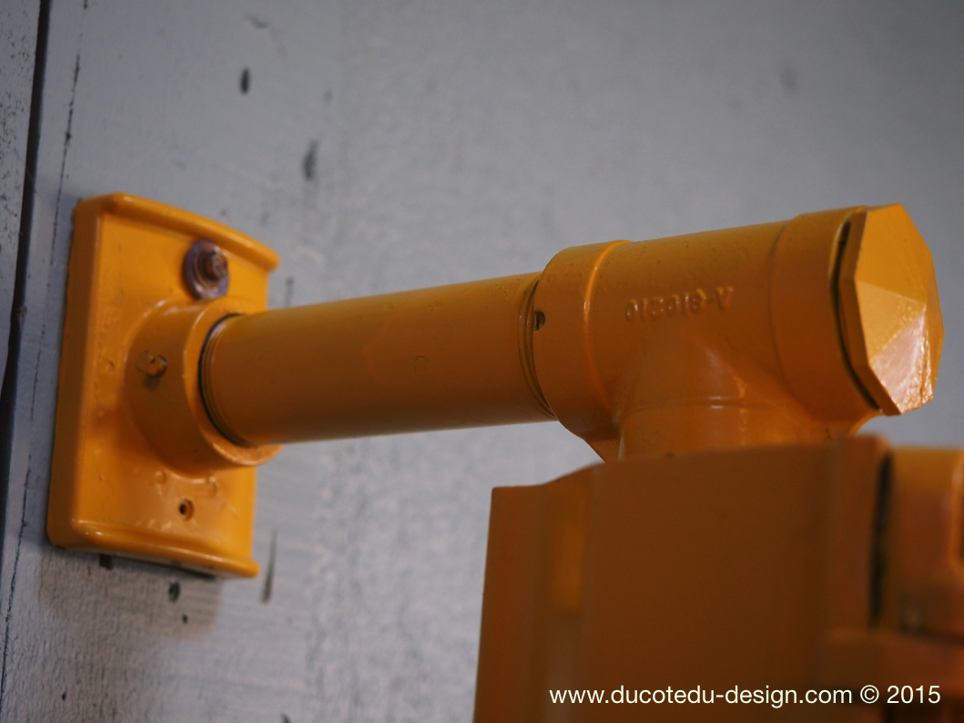 New York feu dont walk americain vintage USA jaune d'origine avec fixations murale – Image 8