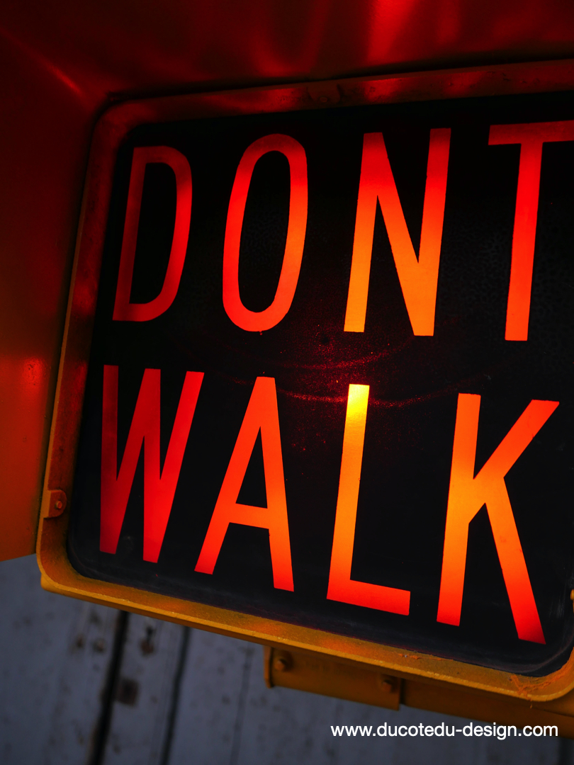 New York feu dont walk americain vintage USA jaune d'origine – Image 14