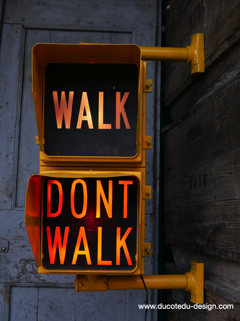 New York feu dont walk americain vintage USA jaune d'origine – Image 12