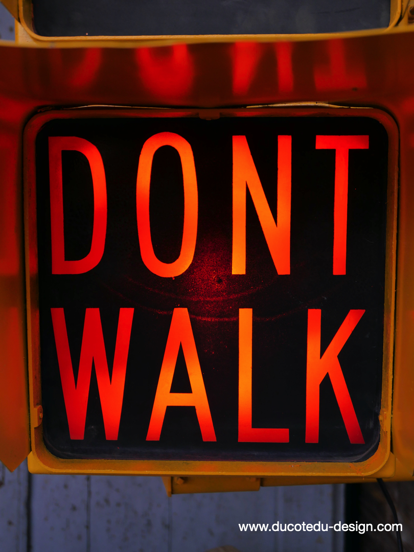 New York feu dont walk americain vintage USA jaune d'origine – Image 9