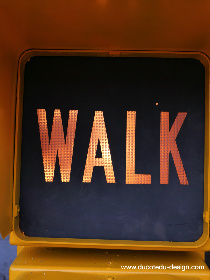 New York feu dont walk americain vintage USA jaune d'origine – Image 10