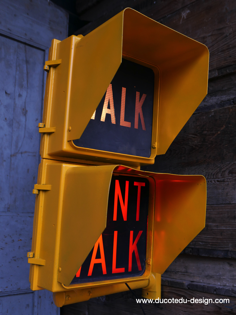 New York feu dont walk americain vintage USA jaune d'origine – Image 6