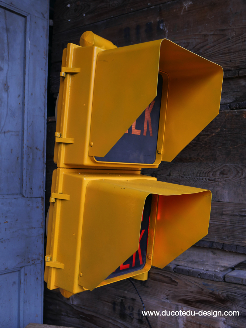 New York feu dont walk americain vintage USA jaune d'origine – Image 5