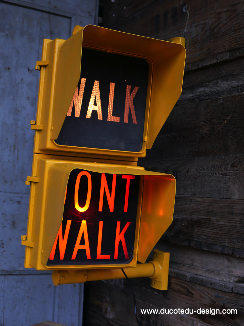 New York feu dont walk americain vintage USA jaune d'origine – Image 4