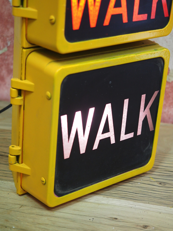 New York feu dont walk americain vintage USA jaune d'origine – Image 4