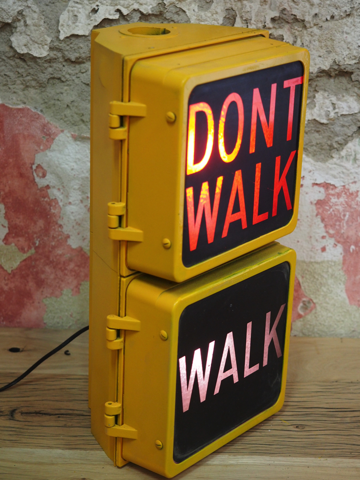 New York feu dont walk americain vintage USA jaune d'origine – Image 6