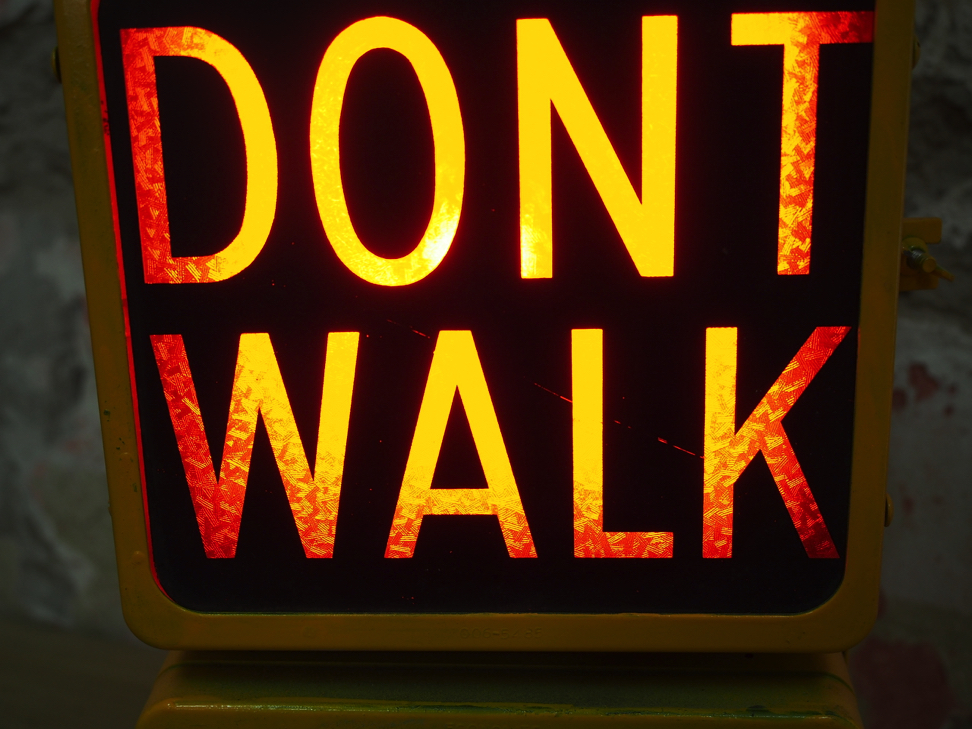 New York feu dont walk americain vintage USA jaune d'origine – Image 11