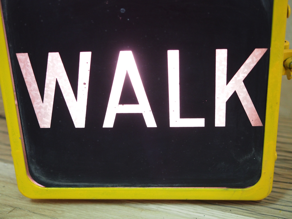 New York feu dont walk americain vintage USA jaune d'origine – Image 12