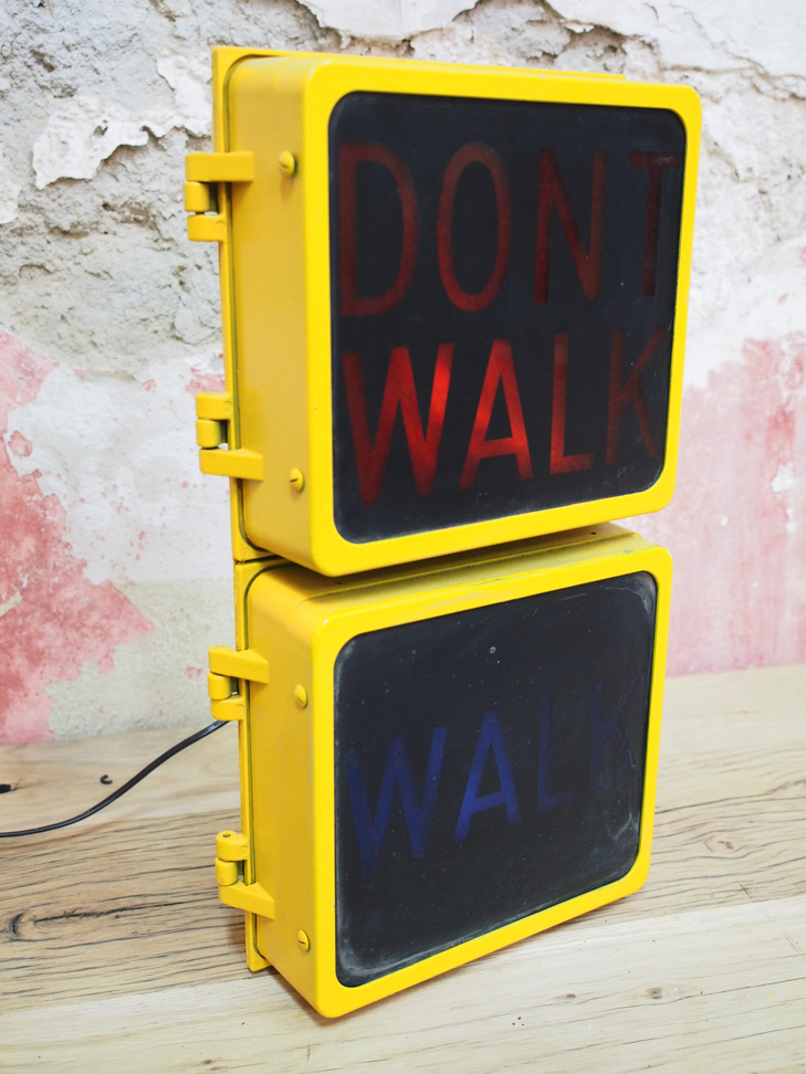 New York feu dont walk americain vintage USA jaune d'origine – Image 13