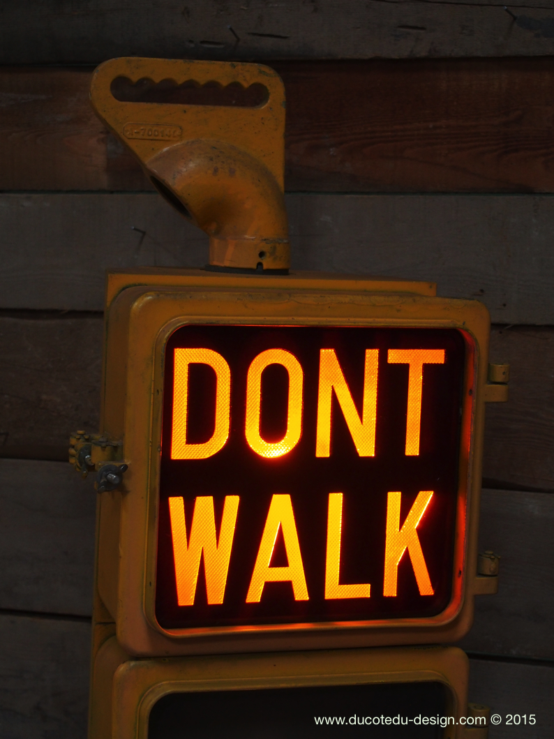 New York feu dont walk americain vintage USA jaune d'origine – Image 5