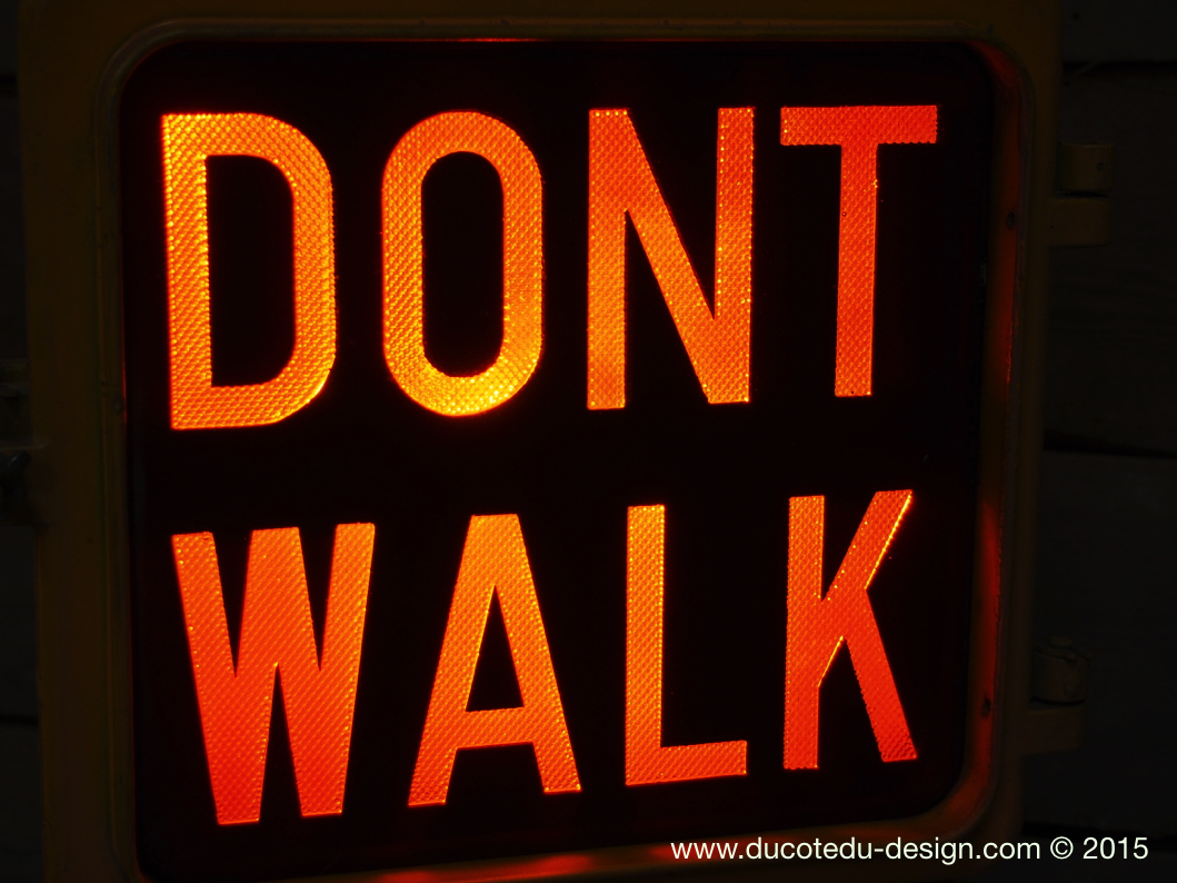 New York feu dont walk americain vintage USA jaune d'origine – Image 6