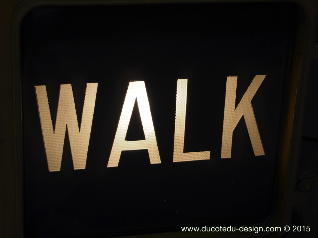 New York feu dont walk americain vintage USA jaune d'origine – Image 7