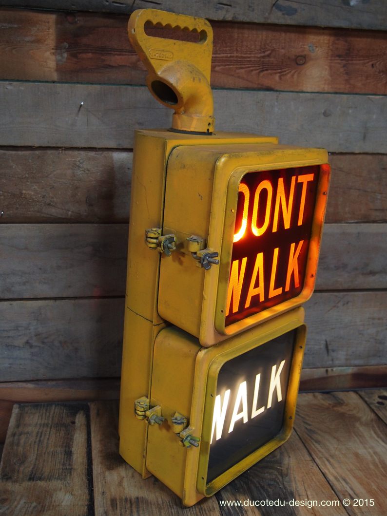 New York feu dont walk americain vintage USA jaune d'origine – Image 9