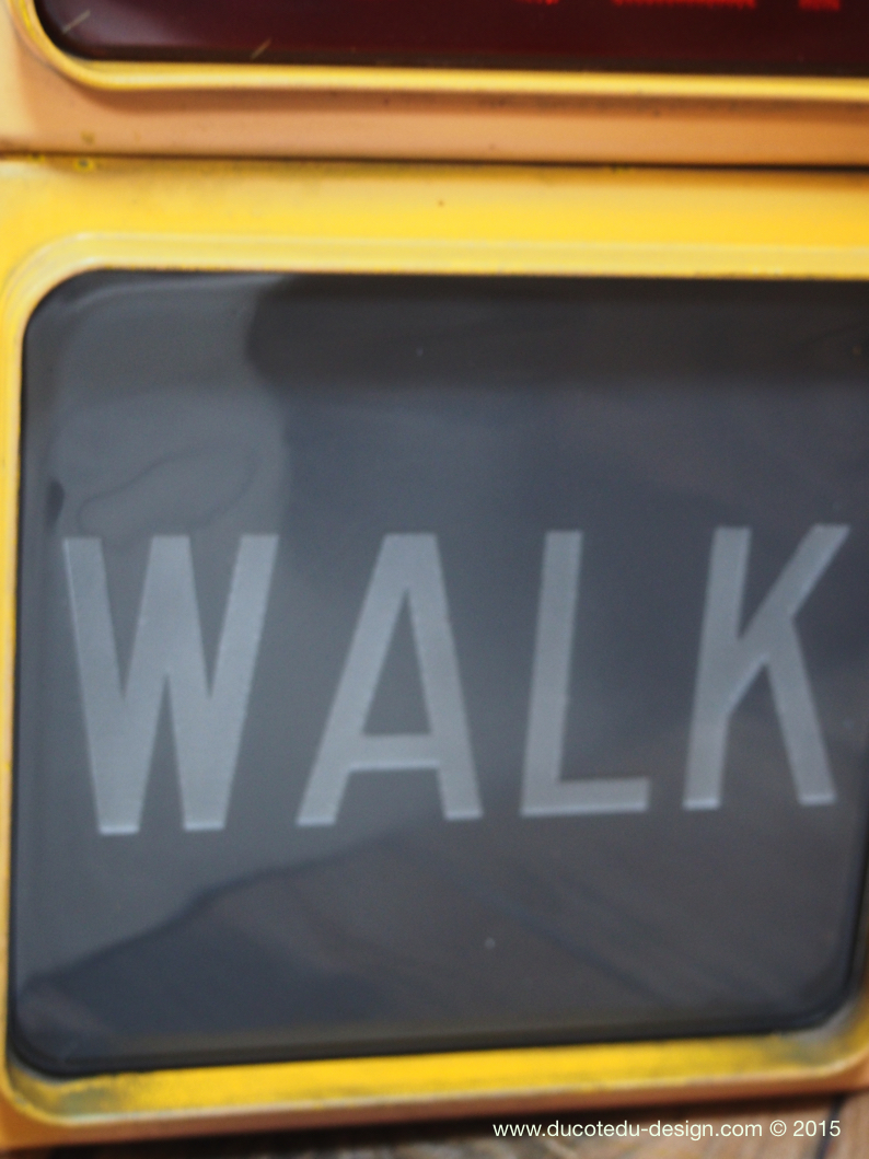 New York feu dont walk americain vintage USA jaune d'origine – Image 14