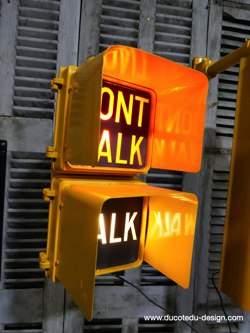 New York feu dont walk americain vintage USA jaune d'origine – Image 2