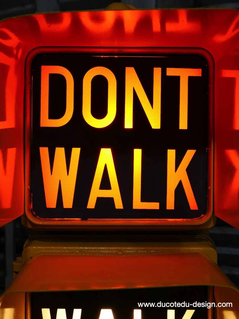 New York feu dont walk americain vintage USA jaune d'origine – Image 4