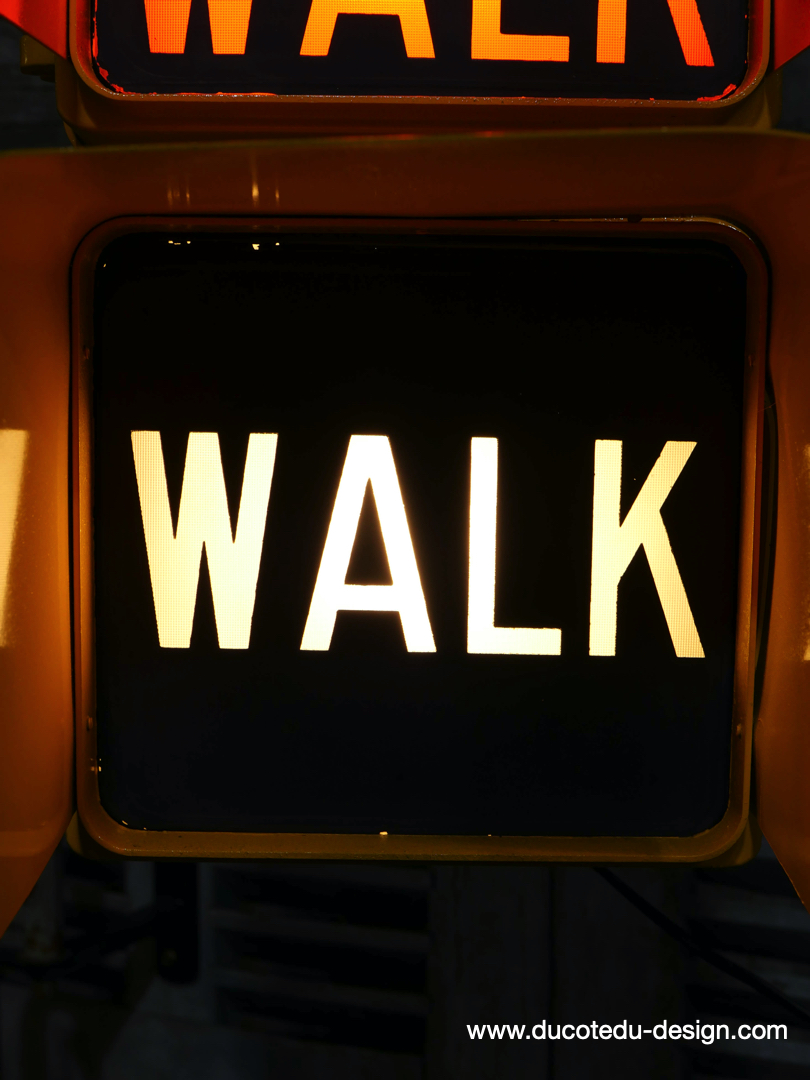 New York feu dont walk americain vintage USA jaune d'origine – Image 5