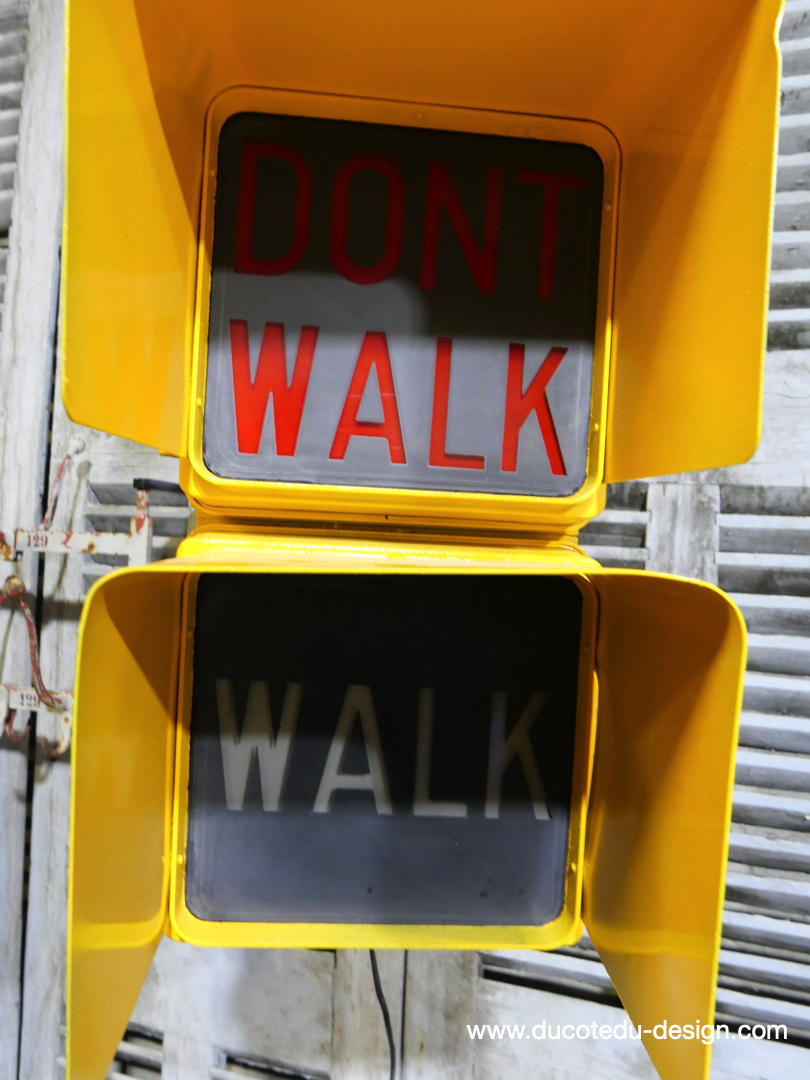 New York feu dont walk americain vintage USA jaune d'origine – Image 13